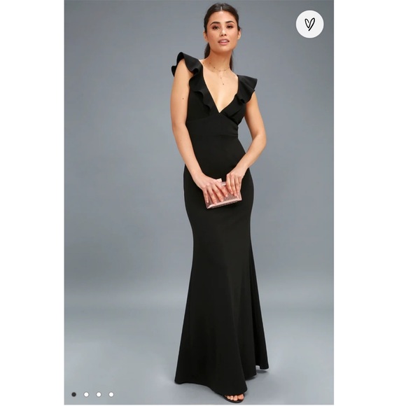 🎄NWOT Lulu’s black maxi dress size small - Picture 2 of 6